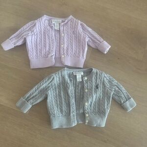 Polo by Ralph Lauren Kids Cable Knit Cardigans - Pink and Gray